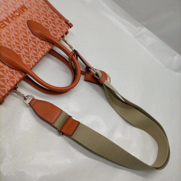 Authentic MICHAL KORS Orange PVC Satchel Bag mn195-112525 - Picture 8 of 16